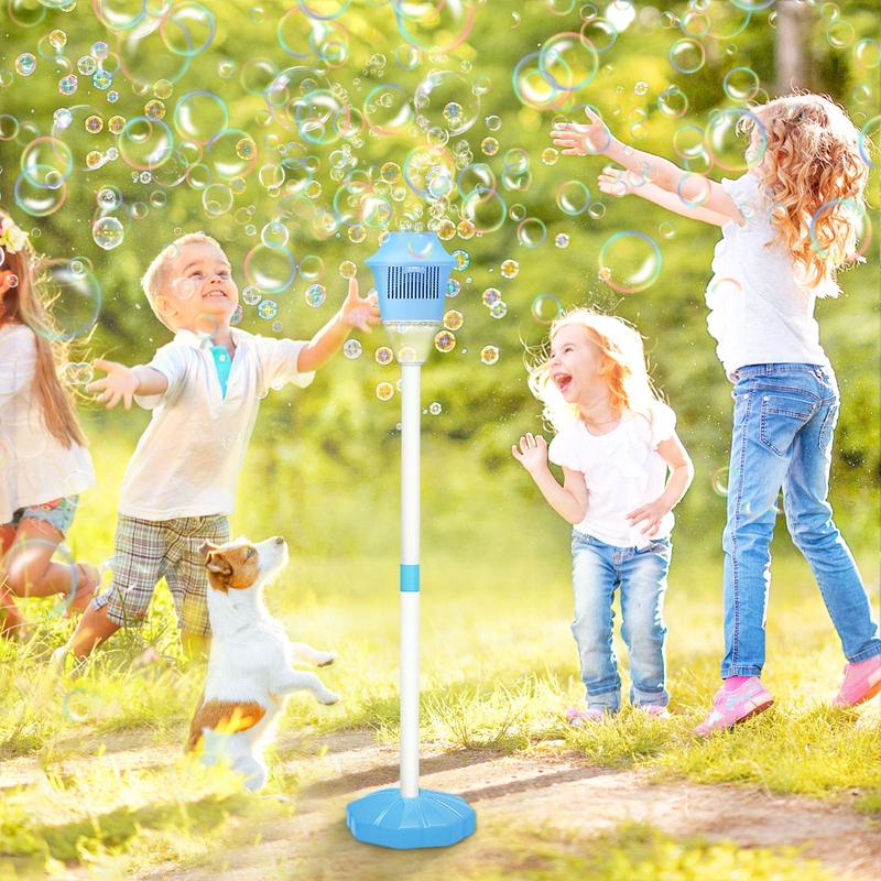 ✨Bubble machine (with stand) with night light and music function, bubble torch. Automatic vertical bubble machine.