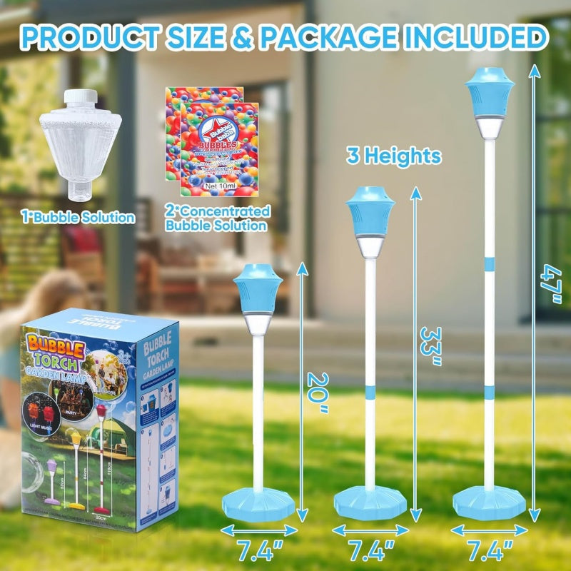 ✨Bubble machine (with stand) with night light and music function, bubble torch. Automatic vertical bubble machine.