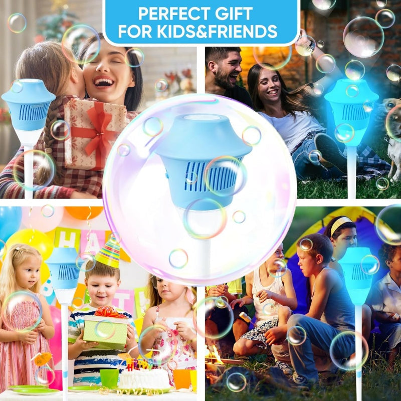 ✨Bubble machine (with stand) with night light and music function, bubble torch. Automatic vertical bubble machine.