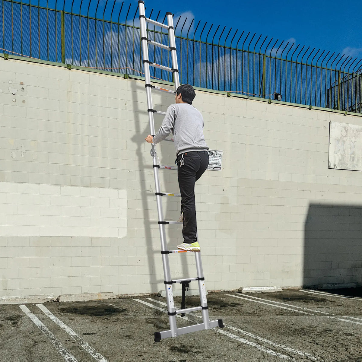 💥 Factory Direct Sale💥 Aluminum Telescoping A-Frame Ladder | Adjustable & Foldable | 330 LBS Capacity