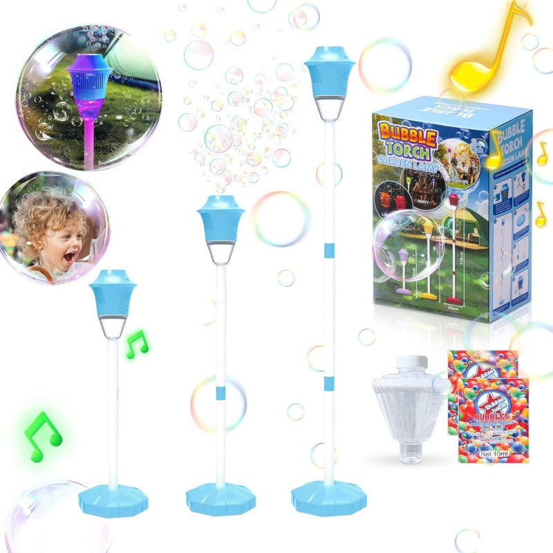 ✨Bubble machine (with stand) with night light and music function, bubble torch. Automatic vertical bubble machine.